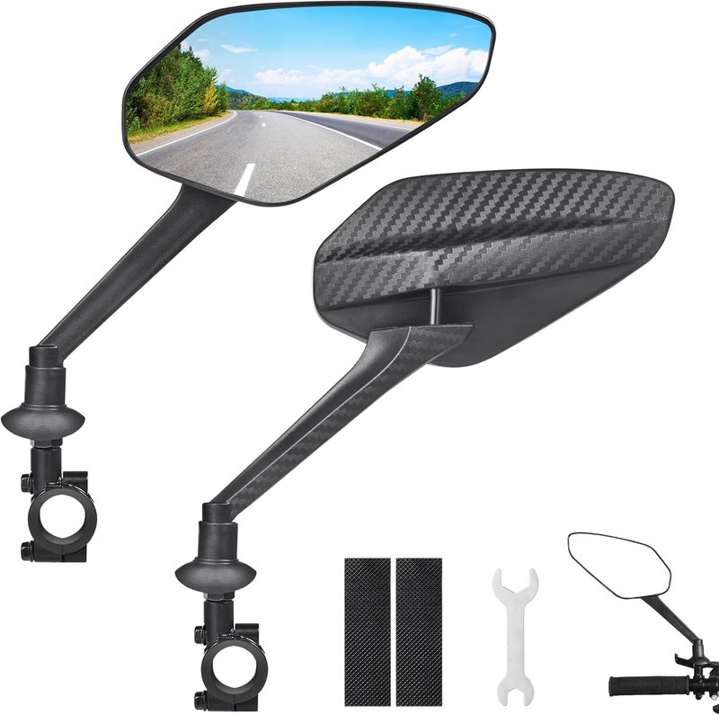 Zacro 2 Pack Bike Mirror, 2025 Upgraded Bike Mirror Handlebar Mount, 360°Adjustable Bicycle Rear View Mirror, Scratch Resistant Glass Lens, Fit for Mountain Bikes, City Road Bikes, E-bikes, Scooter - Image 1